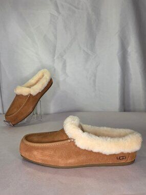 UGG Ansley Moccasin Slip On Slippers - Chestnut, Size: 8
